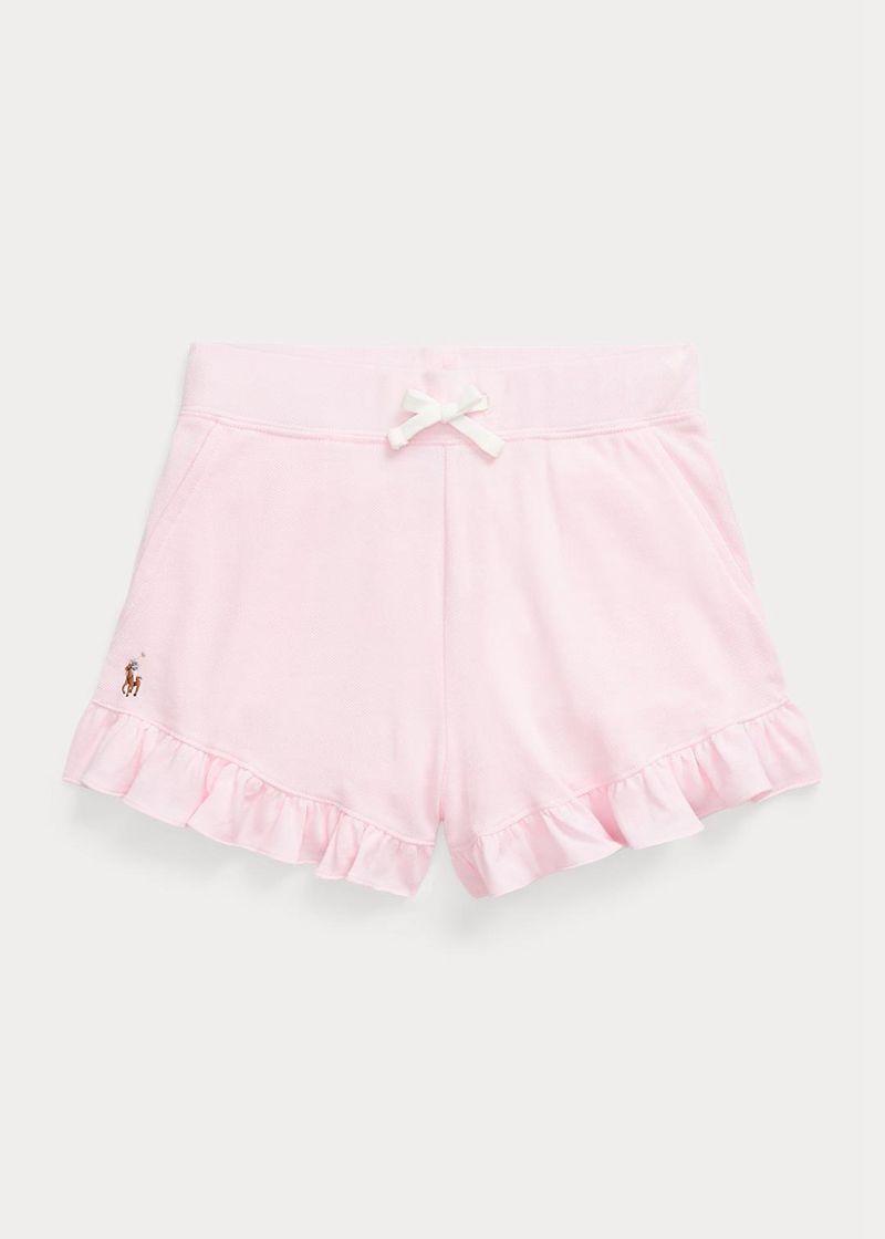 Shorts Ralph Lauren Niña 7-14 Años Ruffled Cotton Mesh Chile Rosas OGXUD-4536